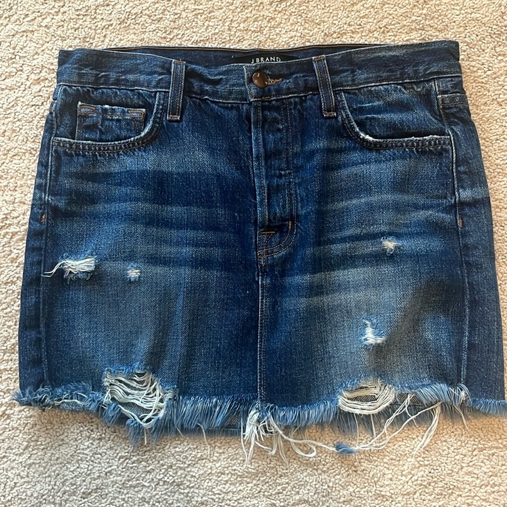 J Brand Dark Wash Bonny Denim Mini Skirt Size 26